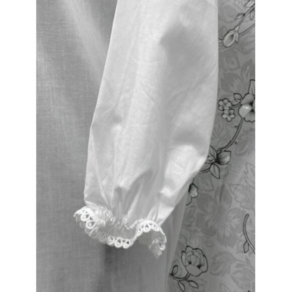 SoieRose 100% Cotton Victorian – Long Sleeve White Vintage Sleepwear SR-1208 - Picture 6 of 9